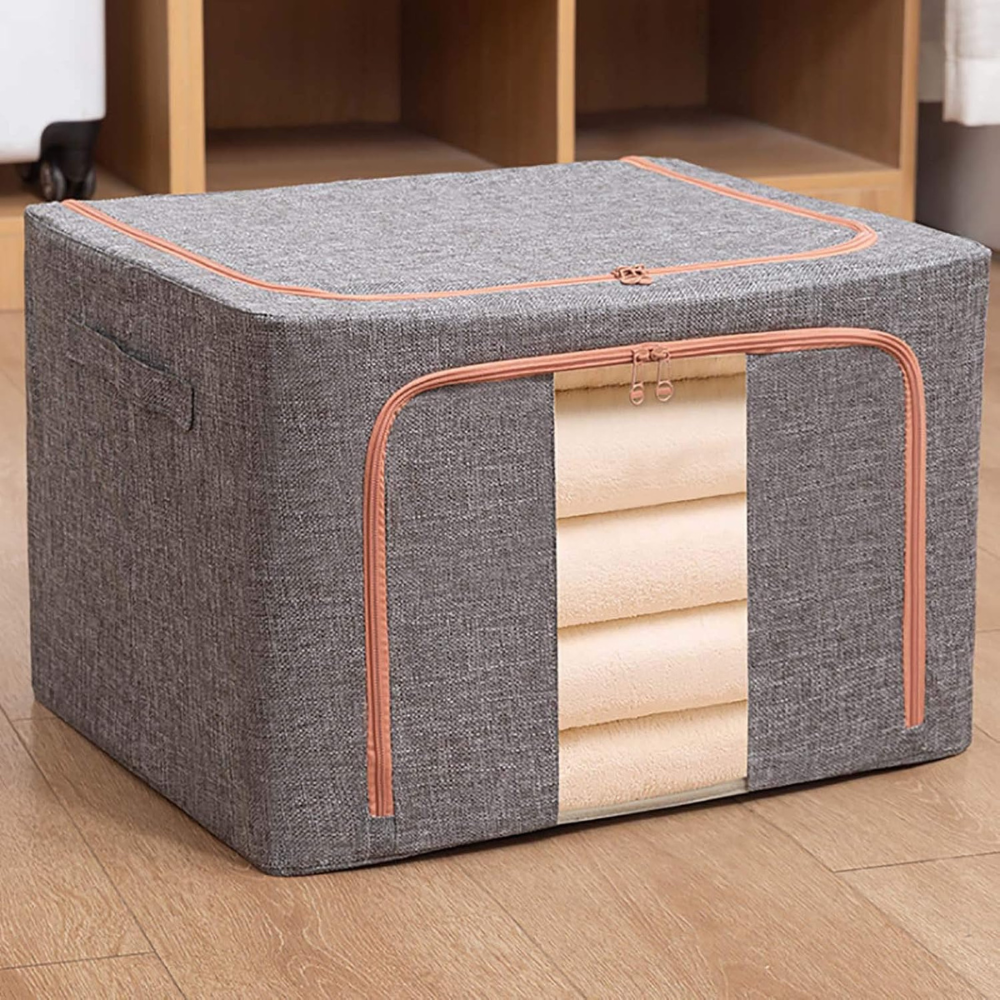 Storage Box, Foldable, Capacity 24L-100L, Textile Material, with Zipper, Different Colors