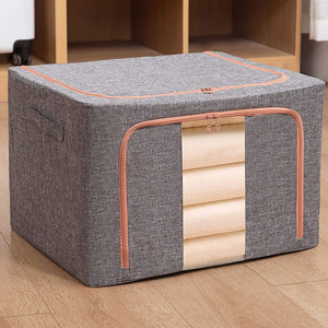 Storage Box, Foldable, Capacity 24L-100L, Textile Material, with Zipper, Different Colors