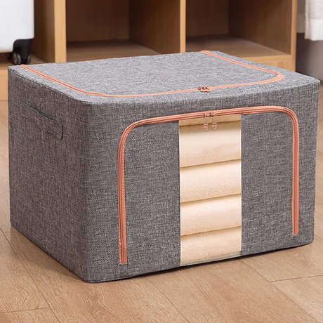 Storage Box, Foldable, Capacity 24L-100L, Textile Material, with Zipper, Different Colors