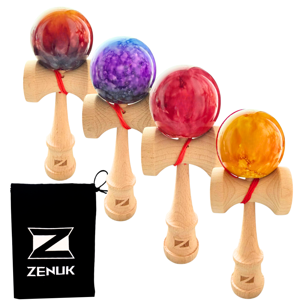 Kendama Zenuk Original, Big Cup, Lemn, Copii si Adulti, Joc Interactiv, Sac Catifea