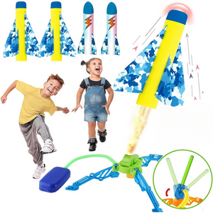 Rocket Launcher Toy, Foam Refills, Safe to Use, Foot Trigger