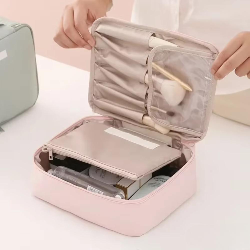 2in1 Cosmetic Organizer Bag, Eyeshadow Included, Waterproof, for Travel