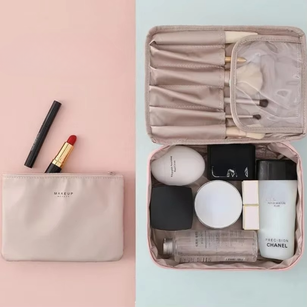 2in1 Cosmetic Organizer Bag, Eyeshadow Included, Waterproof, for Travel