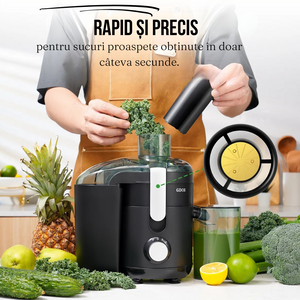 Fruit Juicer, 600W, 2 Speeds, Pulse Function, Juice/Pulp Container, Steel Blades