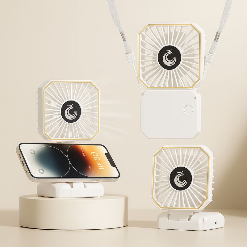Mini Ventilator Portabil, 3 Viteze, Autonomie 3h, Suport Telefon, Pliabil, Incarcare USB