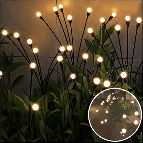 Solar Firefly Lamp, 6 Bulbs, for Garden, IP65, Ground Mount, 8h Battery Life, Height 70 cm, Black
