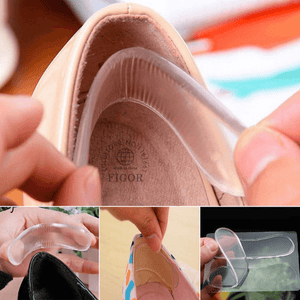 Set of 2 Invisible Insoles, Silicone, Soft Material, Inner Shoe Support, Corn Prevention, Transparent