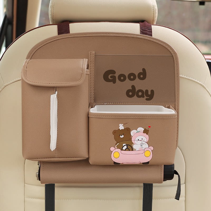 Geanta Organizare Auto, Model Ursuleti, Suport Telefon, 25x31cm