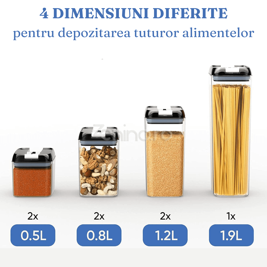 Комплект от 7 контейнера за съхранение на храна, херметично затваряне, етикети за многократна употреба, мерителни чашки, 4 различни размера, твърда пластмаса, прозрачни