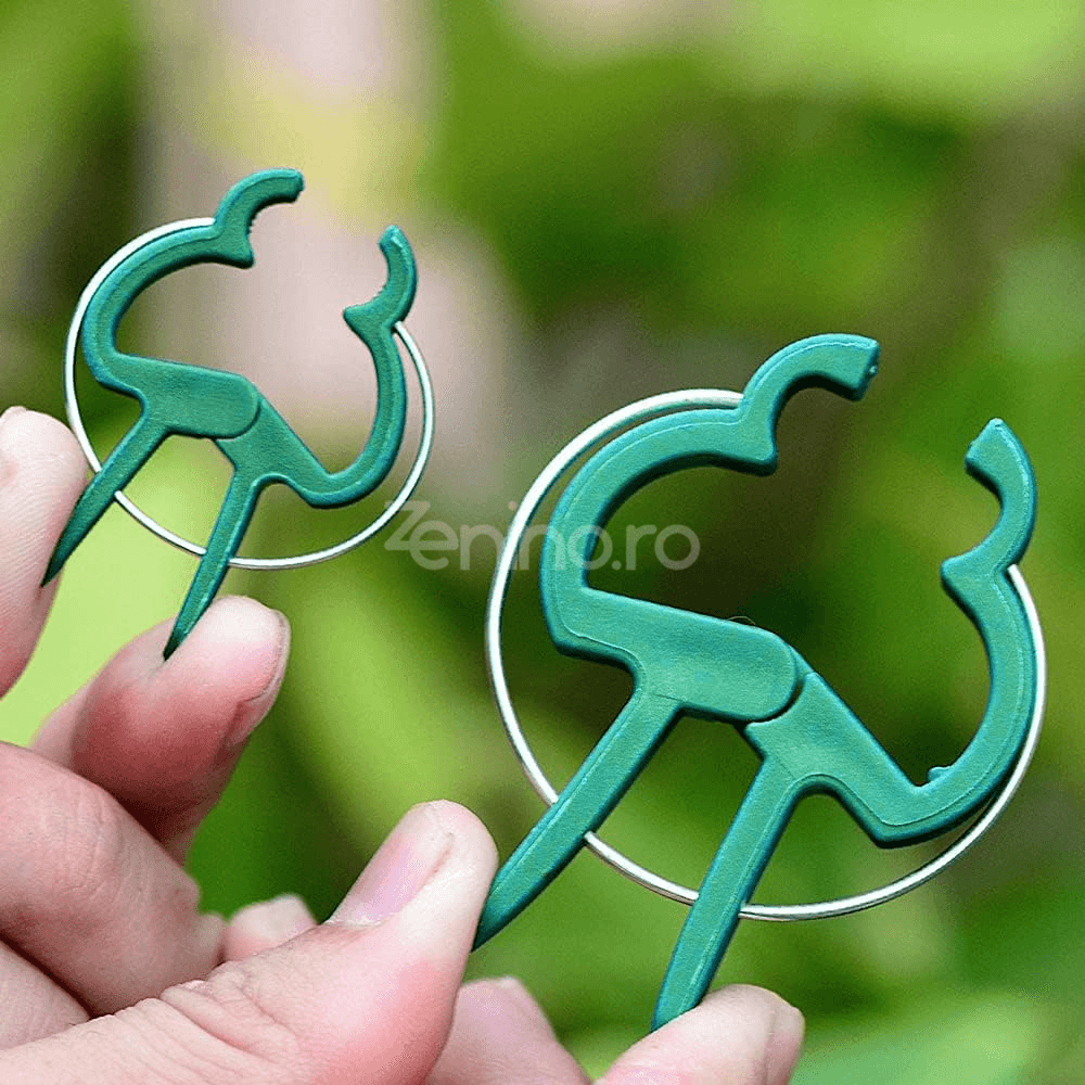 Set of 108 Plant Clips, Holds Position, Two Sizes, Suitable for Palisade, Resistant, Made of Polypropylene, Green
