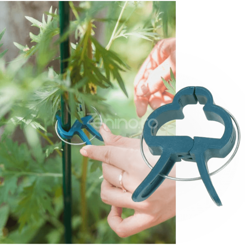 Set of 108 Plant Clips, Holds Position, Two Sizes, Suitable for Palisade, Resistant, Made of Polypropylene, Green