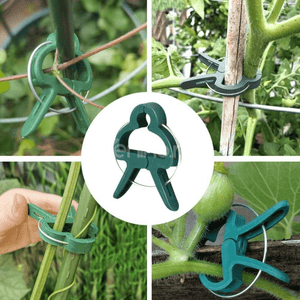 Set of 108 Plant Clips, Holds Position, Two Sizes, Suitable for Palisade, Resistant, Made of Polypropylene, Green