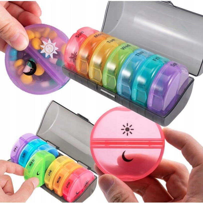 Cutie Organizare Medicamente, Saptamanala, 14 Compartimente, Compacta, Portabila