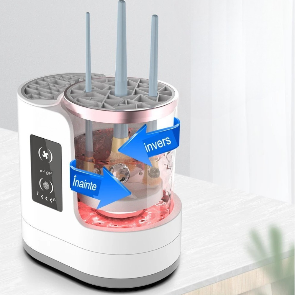 Dispozitiv Curatare Pensule Machiaj, 850 RPM, Functie Uscare, 5V, Portabil