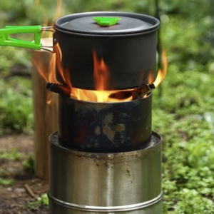 Zenino Camping Cooking Set - 9 Pieces, Non-Stick Surface, Pot, Pan, Accessories Included, Portable, Anodized Aluminum, Gray