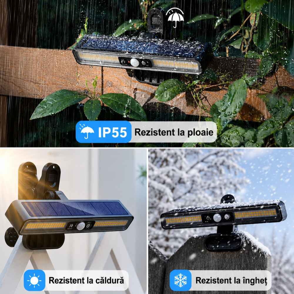 Lampa Solara cu Senzor de Miscare, 36 LED, IP55, Suport Montare Stabil