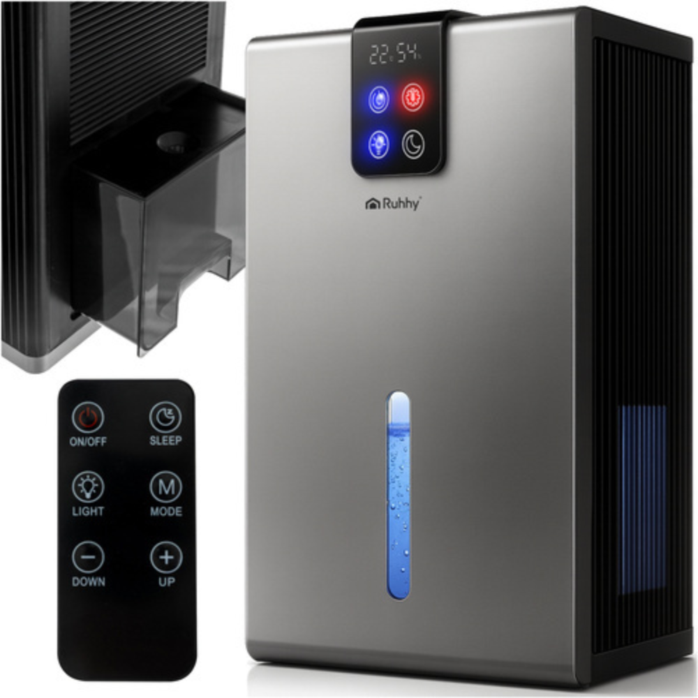 Dezumidificator Aer, 90W, 1000ml/zi, 2 Programe, Lumini Ambientale, Silentios