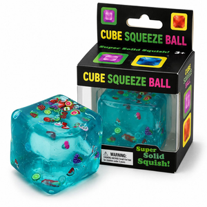 Jucarie Squishy tip Needoh, Forma Cub, Antistres Senzoriala, 5x5cm