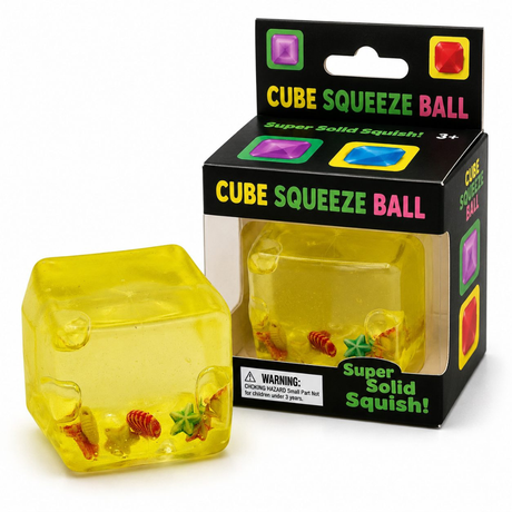 Jucarie Squishy tip Needoh, Forma Cub, Antistres Senzoriala, 5x5cm