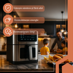 Friteuza cu Aer cald, Air fryer XXL, 10 Programe, 8L, Fara Ulei, Afisaj Led