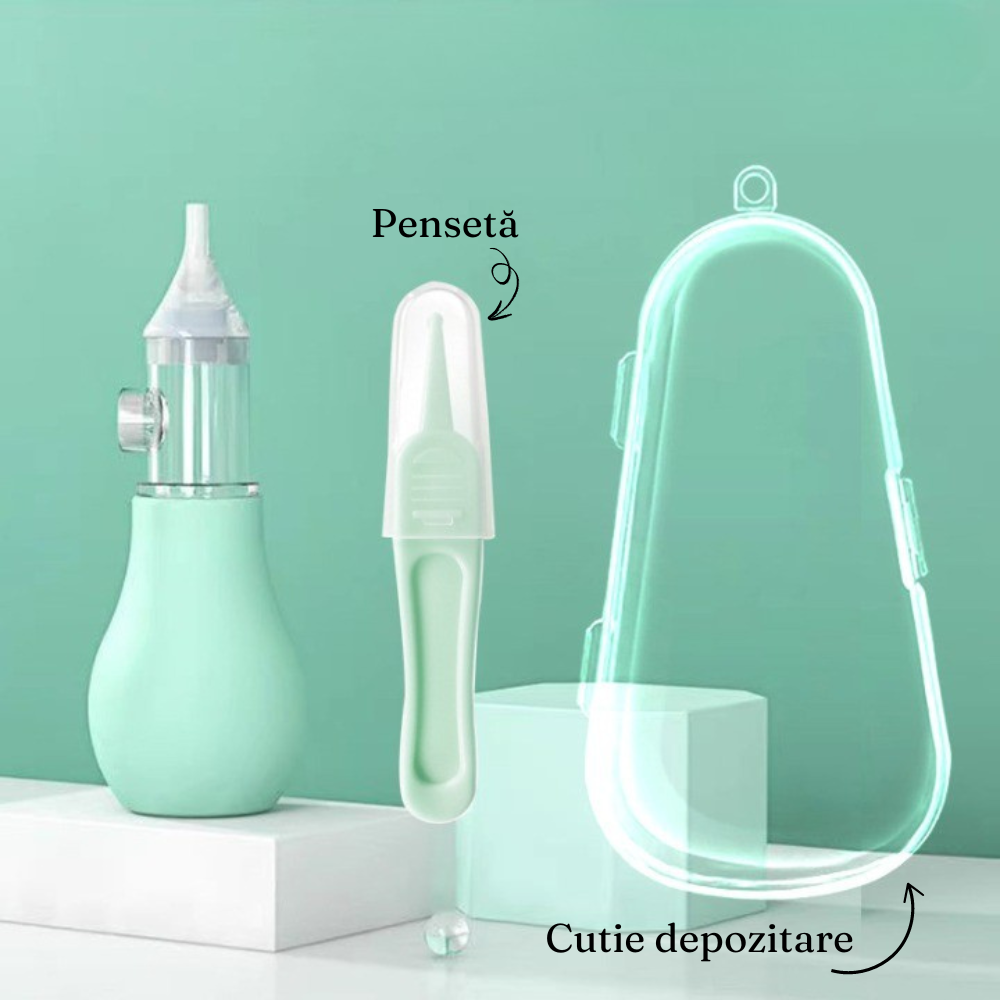 Baby Nasal Aspirator Set, Manual, With Pump, Silicone Tip, Easy to Clean