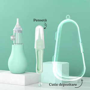 Baby Nasal Aspirator Set, Manual, With Pump, Silicone Tip, Easy to Clean
