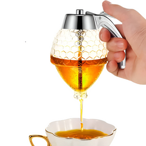 Honey Dispenser, Honeycomb Type, 200ml, Stopper, Glass Holder