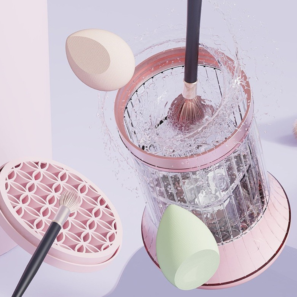 Makeup Brush Cleaner, Portable, 7000Rpm, with Vibration, USB Charging, White