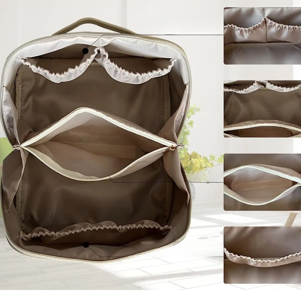 Cosmetic Organizer Bag, Multiple Compartments, for Travel