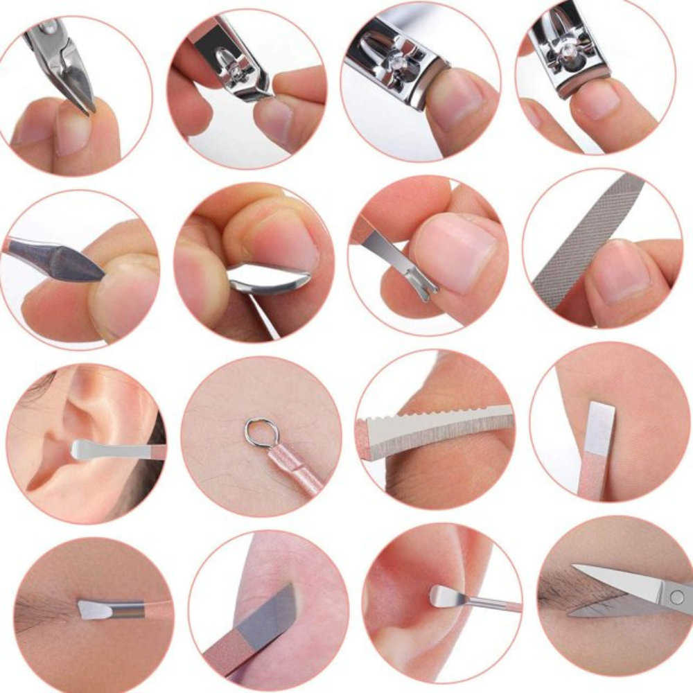 Set 16 Piese Manichiura, Pedichiura, Accesorii Pensat, pentru Cosmetica