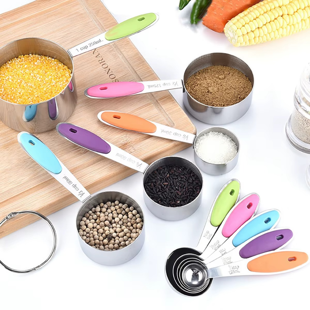 Set of 10 Measuring Cups, Stainless Steel, 1.25 - 250ml, Precise Dosage 