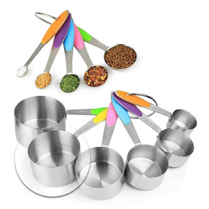 Set of 10 Measuring Cups, Stainless Steel, 1.25 - 250ml, Precise Dosage 