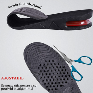 Set of 2 Heightening Insoles, Shock Absorbing, Comfortable, Size 35-42, Black