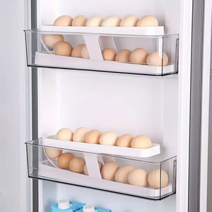 Egg Holder, Two Tier, Space Saving, Compact, White