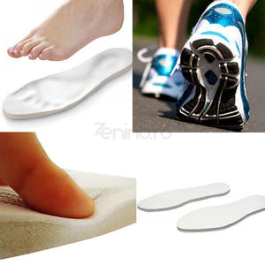 Set of 2 Memory Foam Insoles - Insole Type, Shoe Inner Support, Adjustable, Corn Prevention, Universal Size, White