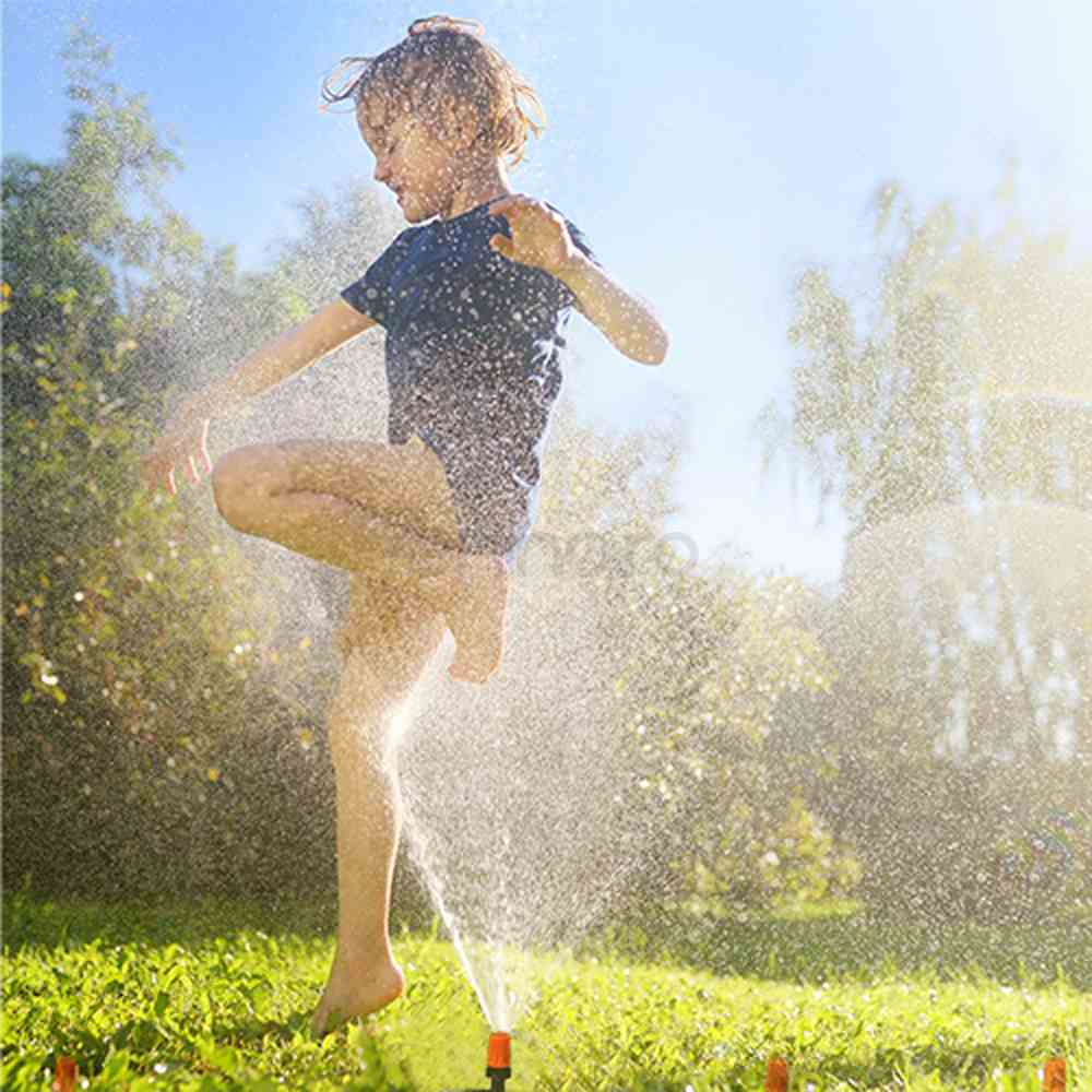 Irrigation System, Adjustable Nozzles, Adjustable, for Lawn, Garden, Terrace, Plastic, Water Curtain, Black/Orange