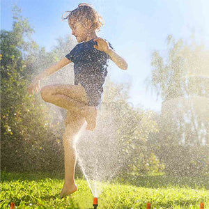 Irrigation System, Adjustable Nozzles, Adjustable, for Lawn, Garden, Terrace, Plastic, Water Curtain, Black/Orange