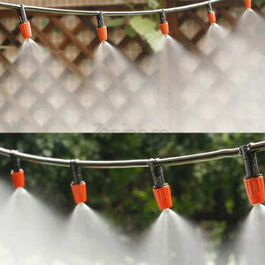 Irrigation System, Adjustable Nozzles, Adjustable, for Lawn, Garden, Terrace, Plastic, Water Curtain, Black/Orange