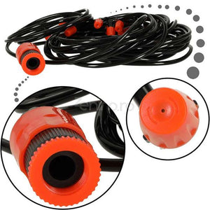 Irrigation System, Adjustable Nozzles, Adjustable, for Lawn, Garden, Terrace, Plastic, Water Curtain, Black/Orange