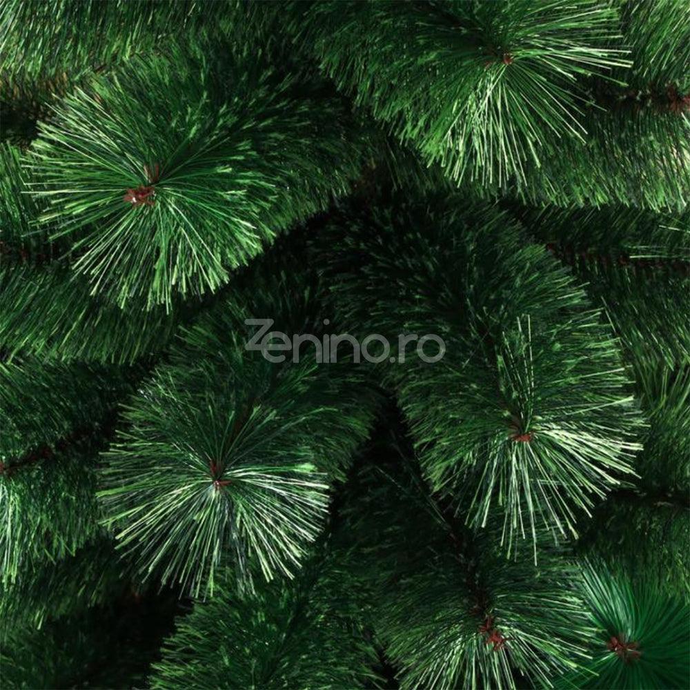 Brad de Craciun, Model Pin, Artificial, Ramuri Stufoase, Suport Metalic/Plastic, Usor de Instalat, Verde