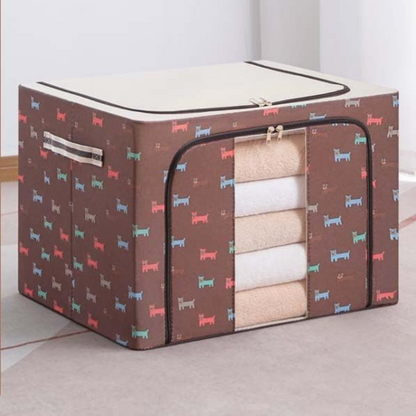 Cutie de Depozitare, Model Catelus, Pliabil, Capacitate 24L-100L, Material Textil, cu Fermoar