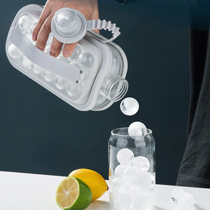 2in1 Ice Mold, Glass Type, with Handles, 17 Spheres, Non-toxic Material