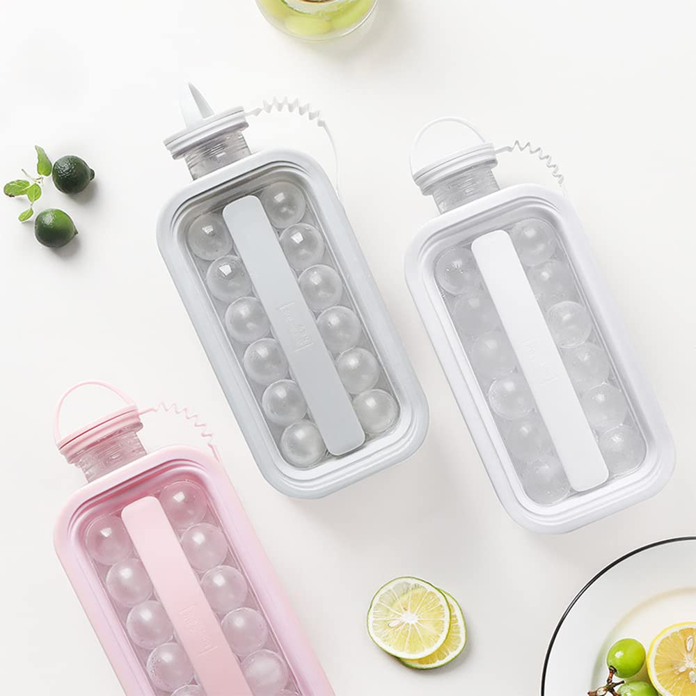 2in1 Ice Mold, Glass Type, with Handles, 17 Spheres, Non-toxic Material