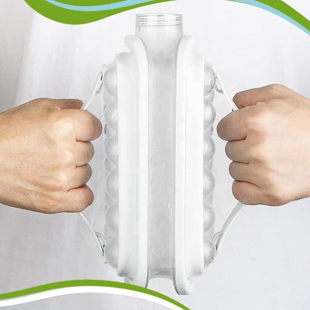 2in1 Ice Mold, Glass Type, with Handles, 17 Spheres, Non-toxic Material