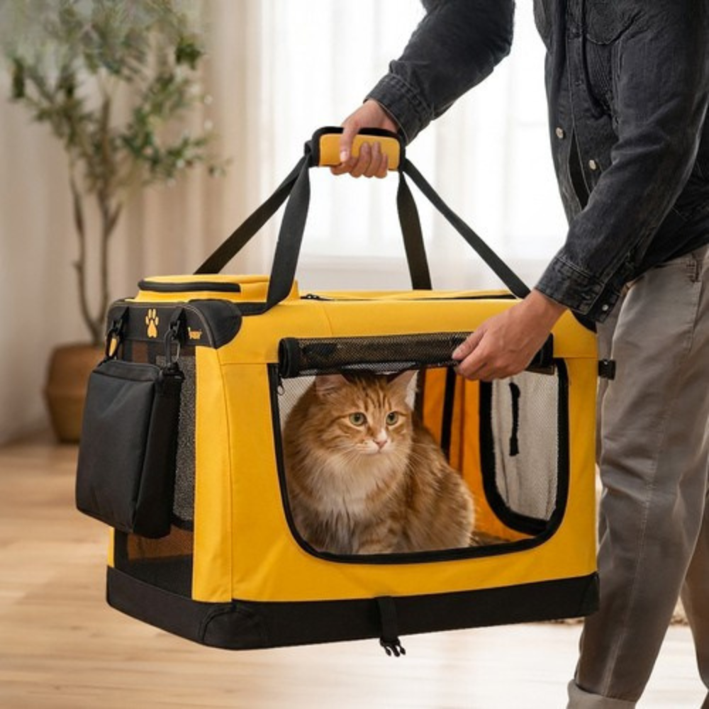 Geanta Transport Animale, 44x60x42cm, Caini, Pisici, Greutata Maxima 25 kg, Cadru Metalic