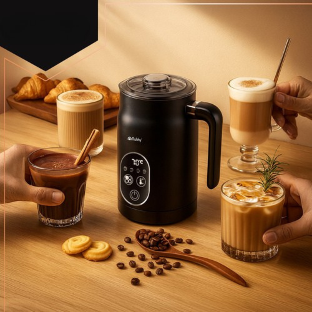 Aparat Spumat Lapte, 500 W, Control Temperatura, Model Electric, Afisaj Digital