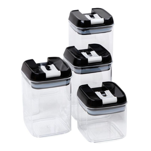 Set 4 Recipiente Organizare Alimente, Inchidere Etansa, din Plastic Dur