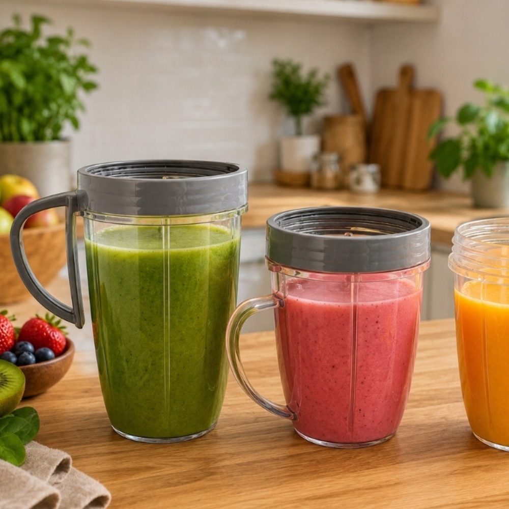 Blender Smoothie, 600W, 3 Recipiente, 2 Tipuri de Lame, Zdrobeste Gheata