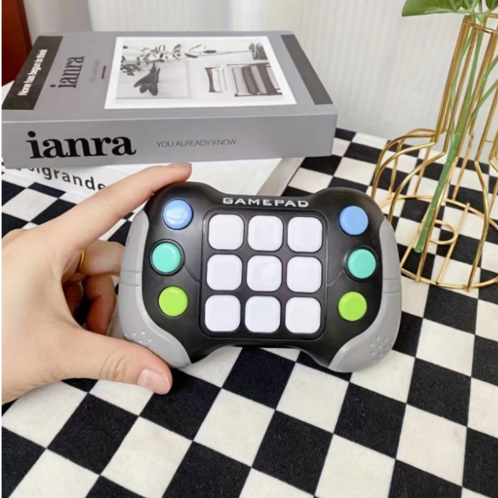 Pop It Console Toy, 6 Function Buttons, 5 Game Modes, Music Playback, RGB Lights