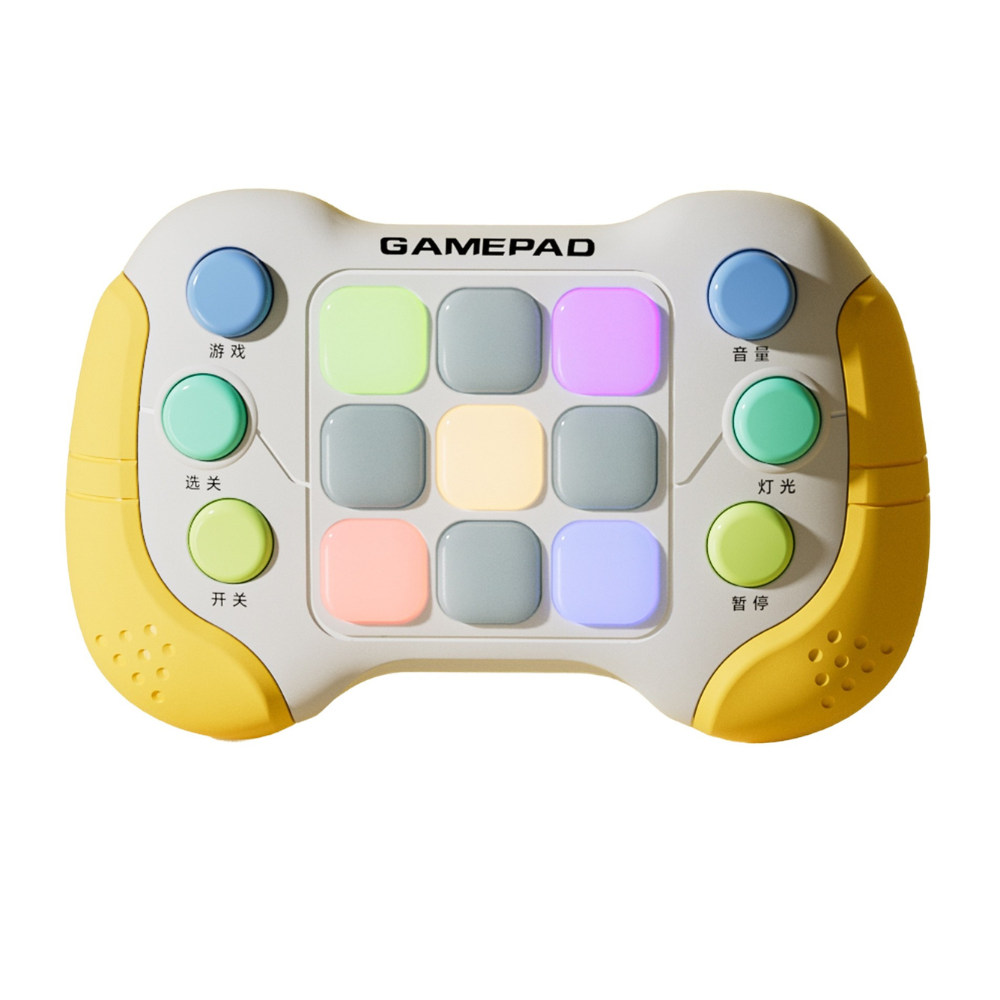 Pop It Console Toy, 6 Function Buttons, 5 Game Modes, Music Playback, RGB Lights